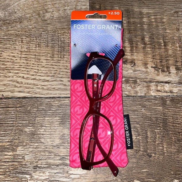 NWT FOSTER GRANT +2.50 Red/Magenta Reading Glasses - Picture 2 of 16